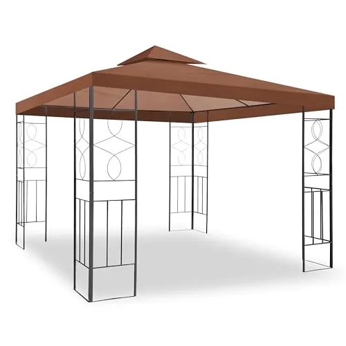 WASSERDICHTER Pavillon Romantika 3x3m - Metall Festzelt für jede Wetterlage - Pavillon 300 x 300 cm mit 100% wasserdichtem Dach aus Polyester. Optimaler Schutz bei Wind und Hitze, ideal für Feiern im Freien.