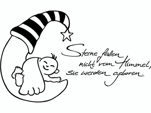 Knorr Prandell 211801206 Knorr prandell 211801206 Stempel aus Holz (Geburt) Motivgröße 9 x 5,5 cm , Motiv: Sterne fallen nicht vom Himmel