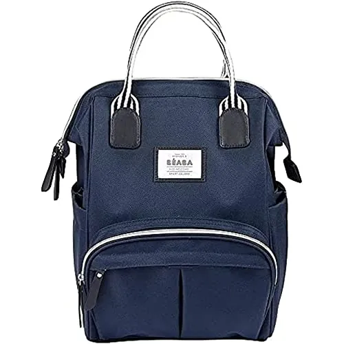 BÉABA Wickelrucksack für Babys - Multifunktionale Wickeltasche in Blau - Wickeltasche mit großem Fassungsvermögen und zahlreichen Fächern für optimale Organisation. Inklusive Wickelunterlage und isothermem Fach, ideal für unterwegs.