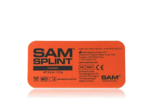 SAM Medical® Stützbandage SAM Splint Fingerschiene 9 x 4,5cm orange (Stabilisierung von Fingerfrakturen, 1-tlg., flexibel modellierbar), Zuverlässige, weltweit eingesetzte Immobilisationsschiene