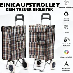 Wasserabweisender Einkaufstrolley klappbar – 43,5 L Faltbarer Einkaufswagen mit 2 Rollen