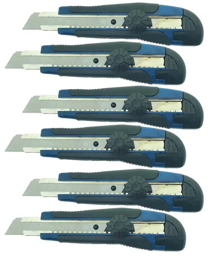 Profi Cuttermesser 18mm blau Feststellrad Teppichmesser Messer Cutter 6 x