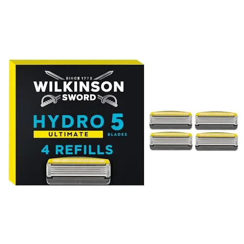 Wilkinson Sword Hydro 5 Skin Protection Advanced, 4 Rasierklingen - Nassrasierer mit 5 Klingen und Skin Guards für eine sanfte Rasur ohne Irritationen. Dermatologisch getestet, mit Gel-pools für zusätzlichen Komfort und ergonomischem Griff.