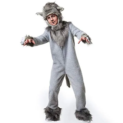 tectake® Kinderkostüm Wölfchen Wildfang - Kostüme für Kinder, kuscheliges Tierkostüm mit realistischer Optik, ideal für Fasching und Mottopartys!