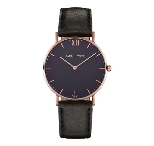 PAUL HEWITT Quarzuhr Sailor PH-SA-R-ST-B-2M - Armbanduhren mit elegantem Edelstahlgehäuse und rosegoldfarbener Beschichtung, kombiniert mit einem stilvollen Lederarmband für einen zeitlosen Look.