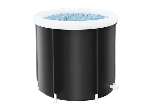Norvéa Home Rundpool Eisbad, Eisbecken, Eisfass mit Abdeckung (Komplettset), Mit Pooldeckel, Isolierendes Material, Ablassvorrichtung