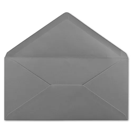 DIN Lang Briefumschläge Grau 22 x 11 cm -120 g/m² Nassklebung Post-Umschläge ohne Fenster ideal für Weihnachten Grußkarten Einladungen von Ihrem Glüxx-Agent 50