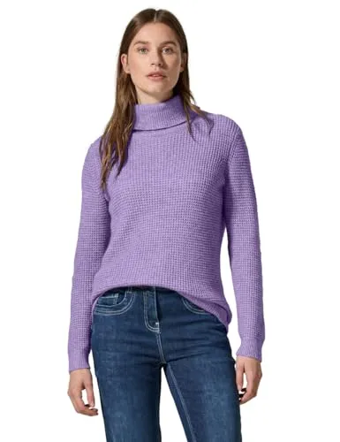 Cecil Damen Softer Rollkragenpullover – Weicher Baumwollmix in lila von CECIL