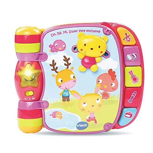 VTech 166755 – Musikspielzeug – Do, D, Mi Super Zauberbuch – Rosa – Version FR