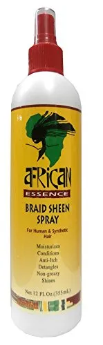 African Essence Braid Sheen Spray for Human & Synthetic Hair 355ml