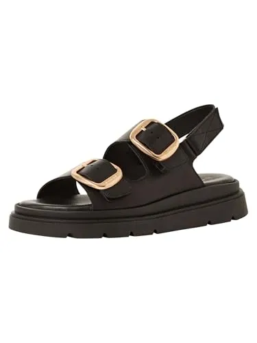 Tamaris Sandalette Damen Bequem Keilabsatz schwarz, EU 40 - Wanderschuhe mit TOUCH-IT Funktion für optimalen Tragekomfort, weichem Fußbett und stilvollem Keilabsatz. Ideal für einen angenehmen Alltag und einfaches An- und Ausziehen durch Klettverschluss.