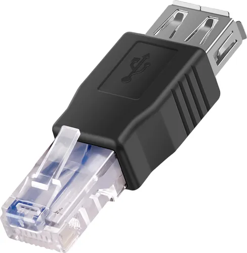 Akyga Ethernet-Verlängerungsadapter USB auf RJ45, Schwarz