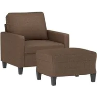 vidaXL Sessel mit Hocker Braun 60 cm Stoff - Hocker und Sessel für komfortables Entspannen, modernes Design und strapazierfähiger Stoff, ideal für jeden Wohnraum.