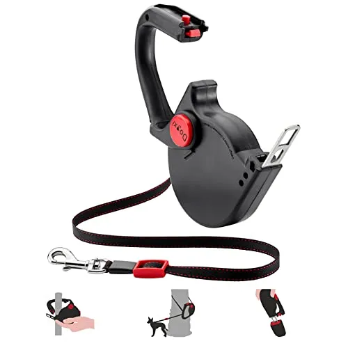 Dogxi Hundeleine - 5m Rollleine für kleine und mittelgroße Hunde, schwarz, mit aufklappbarem Griff