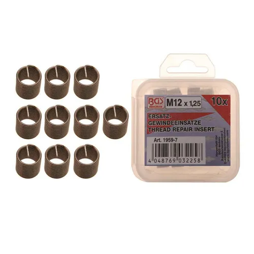 BGS-1959-7 Ersatz-Gewinde-Einsätze , M12x1,25, 10 -tlg.