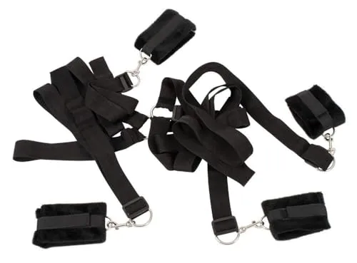 Bad Kitty Bed Shackles - erotische Bondagefessel für Männer, Frauen und Paare, Manschetten für verführerische SM-Spiele, schwarz