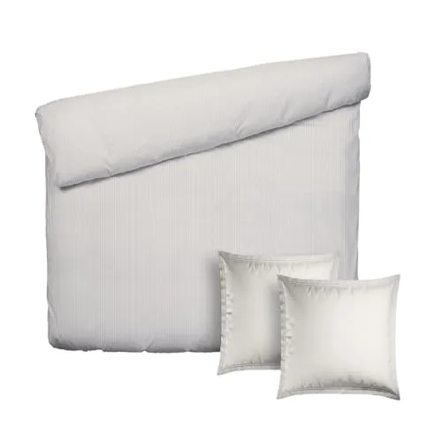 Pure Cotton 3-teiliges Doppelbett-Set – Bettbezug 240 x 220 cm und 2 Kissenbezüge – Weich und atmungsaktiv - 3-teiliges Set mit 1 Bettbezug und 2 Kissenbezügen, ideal für Doppel- und Kingsize-Betten. Hergestellt aus 100% Baumwollperkal für optimalen Komfort, hautfreundlich und pflegeleicht bei 30°C.