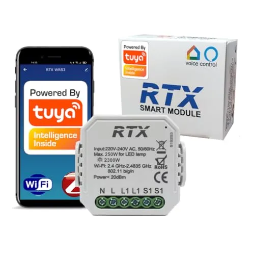 Produktbild RTX WiFi Steckdosenschalter-Relais Tuya Smart (Mobile-App, Google Assistant, Amazon Alexa)