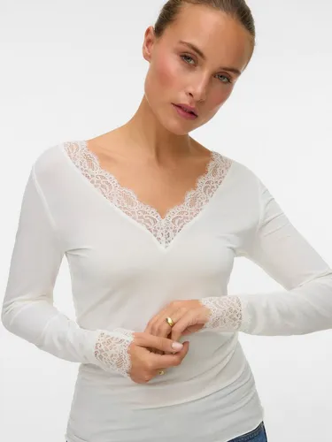 Vero Moda VMSKYE LS V-NECK LACE TOP JRS NOOS von VERO MODA