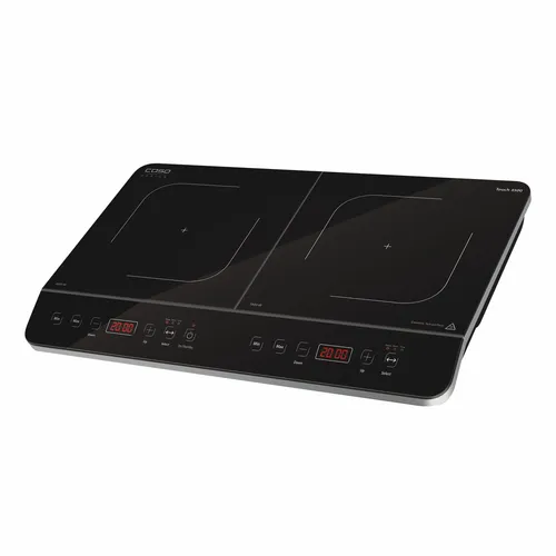 CASO Touch 3500 Induktionskochplatte - Doppelkochfeld mobil mit 3500 Watt, ideal für Camping und Outdoor, 6 Stufen, Timer bis 180 Min. und Sicherheitsfunktionen