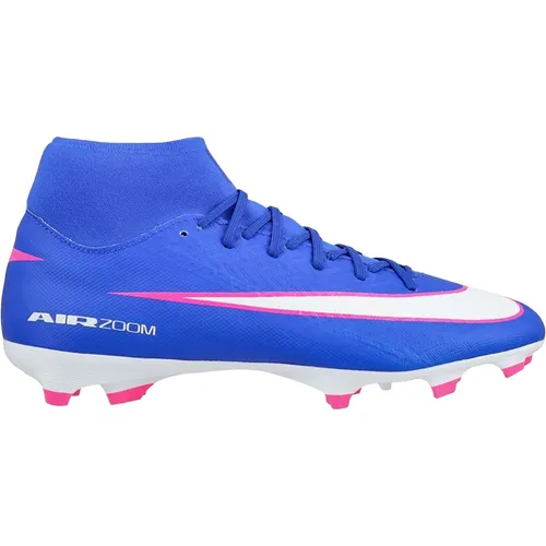 Nike Zoom Superfly 10 Academy FG/MG - blauer Fußballschuh für alle Untergründe - Vielseitiger Fußballschuh für festes Naturrasen und Medium-Ground. Strapazierfähiges Obermaterial sorgt für Komfort und präzise Ballkontrolle. Ideal für Training und Spiele, bietet perfekte Traktion und Dynamik.
