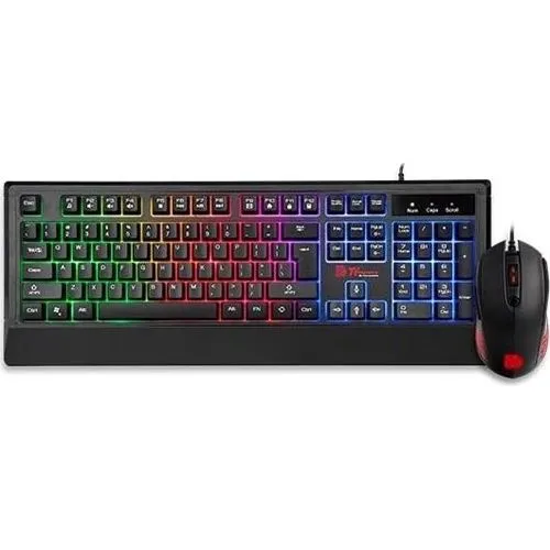 Tt eSPORTS Thermaltake Challenger Combo RGB - Ergonomisches Tastatur-Maus-Set mit Anti-Ghosting und 2400 DPI, ideal für Gamer und vielseitig einsetzbar
