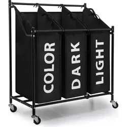 Mondeer Wäschekorb mit Rollen in schwarz von Mondeer