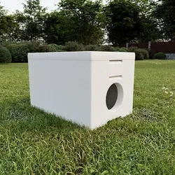 QLS Wetterfestes Katzenhaus aus Styropor – Isoliertes Schutzhäuschen für draußen