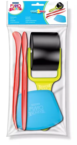 Fimo, zestaw narzędzi dla dzieci: wałeczek, szpatułki, nożyk, Stae 4007817870044