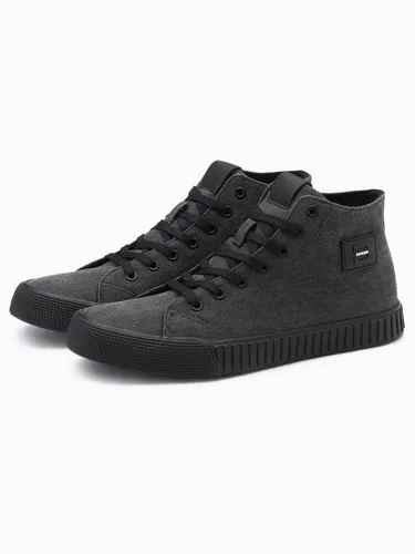 OMBRE Canvas-Turnschuhe für Männer Sneakerboots schwarz 40 EU - Sportliche Sneakerboots in Größe 40, schwarz und unifarben. Aus hochwertigem Textil für einen lässigen Look und hohen Tragekomfort. Ideal für den Alltag und Freizeitaktivitäten.