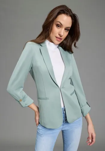 Bruno Banani Sweatblazer hüftlange Blazerform, figurbetonte Passform, mit Reverskragen