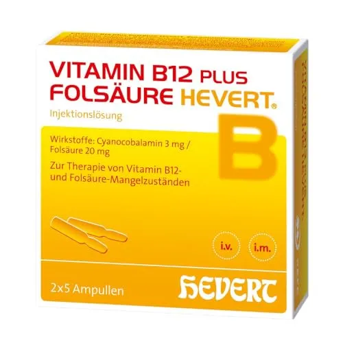 Hevert Vitamin B12 Plus Folsäure Ampullen 2 ml – 2X5 St