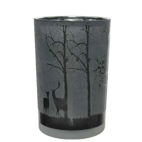 Kerzenhalter Teelichthalter Kerzenständer Dekoration Hirsch schwarz Ø 12x18 cm