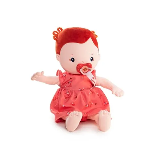 Lilliputiens Puppe Rose - Stoffpuppe mit abnehmbaren Kleidungsstücken und Magnet-Schnuller - Pädagogisches Spielzeug für Kinder ab 2 Jahren, fördert Fantasie und Motorik mit süßem Design und realistischen Rollenspielmöglichkeiten.