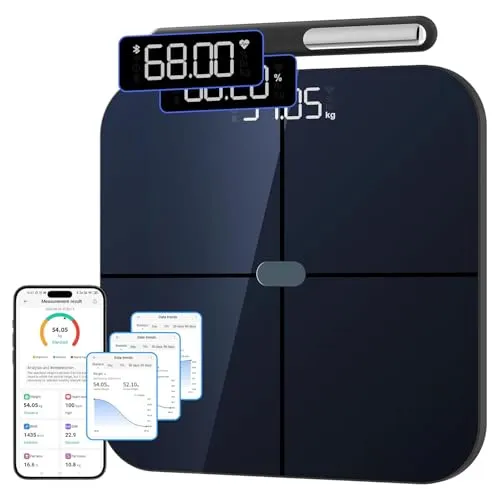 Healthkeep Personenwaage mit Impedanzmesser, WLAN & Bluetooth, 46 Körperdaten
