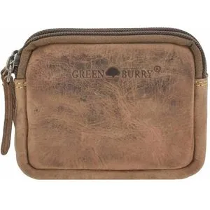Greenburry Schlüsseltasche Vintage 1688-25 - Echt Leder, braun - Gürteltasche aus hochwertigem Echtleder im Used-Look, ideal für Schlüssel, Bargeld und Kreditkarten. Mit 2 Reißverschlussfächern und Gürtelbefestigung für mehr Sicherheit.