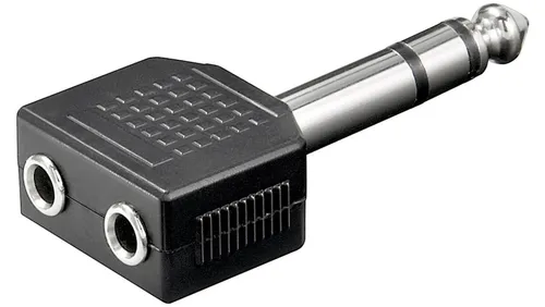 Adapter do słuchawek ze złączem jack AUX, 6,35 mm na 2 x 3,5 mm We 4040849111037