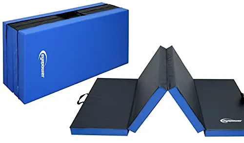 Extra-dicke Weichbodenmatte 200x100x8 cm - Faltbare Gymnastikmatte in Blau-Schwarz - Sportmatte für maximalen Komfort und Sicherheit beim Training. Ideal für Kinder und Erwachsene – schützt vor Verletzungen beim Turnen und Akrobatik.