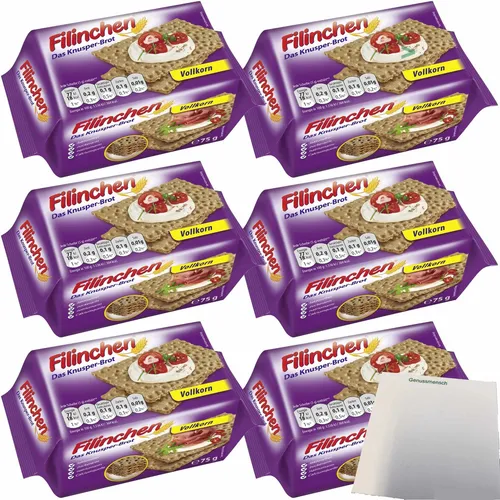 Filinchen Vollkorn das Knusperbrot 6er Pack 6x75g Packung usy Block