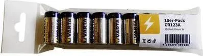 Varta CR-123A Fotobatterie 10St. - Hochleistungs-Lithium für Kameras - Akkus - Hohe Energiedichte und minimale Selbstentladung, ideal für Kameras mit Motor und Blitzgerät.