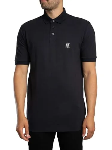 Armani Exchange Herren Icon Project Poloshirt - Poloshirt für Herren in dunklem Marineblau, aus 100% Baumwolle; stilvolles Design mit gesticktem Logo für einen eleganten Auftritt.