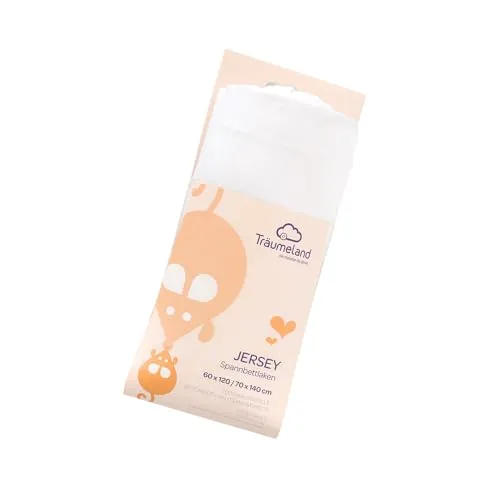 Träumeland TT02008 Spannbetttuch Jersey, weiß, 50 x 100 cm von Träumeland