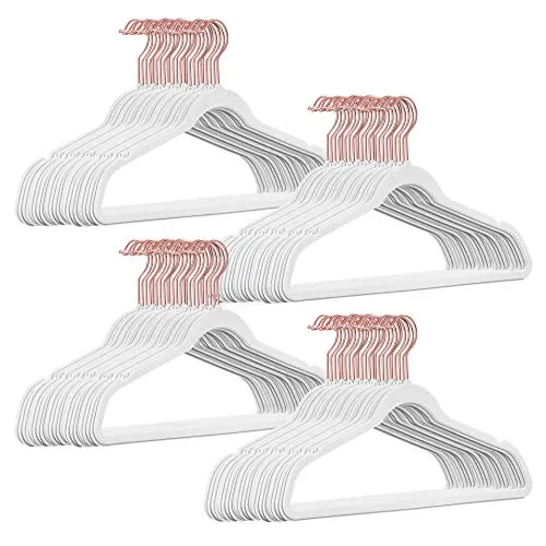 Hochwertige Samt Kleiderbügel 100 Stück in weiß von StickandShine Inh. Christian Müller