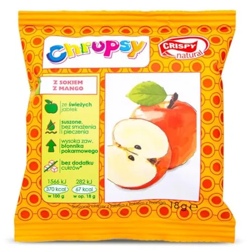 Apfelchips mit Mangosaft, 18g Crispy Natural
