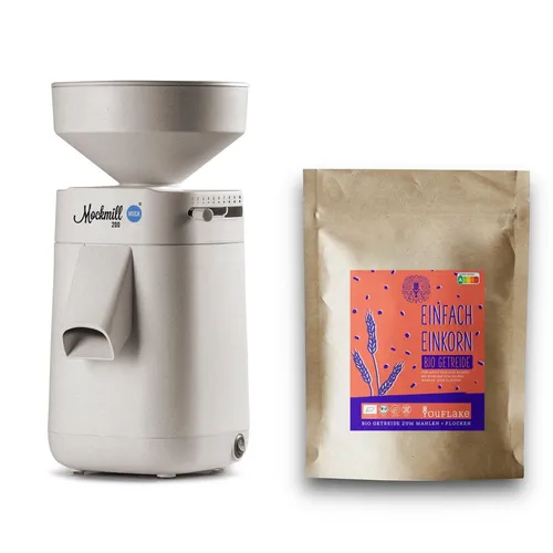 Mockmill 200 + 2,5 kg Bio Einkorn | Getreidemühle Starter-Kit | 200 g/min
