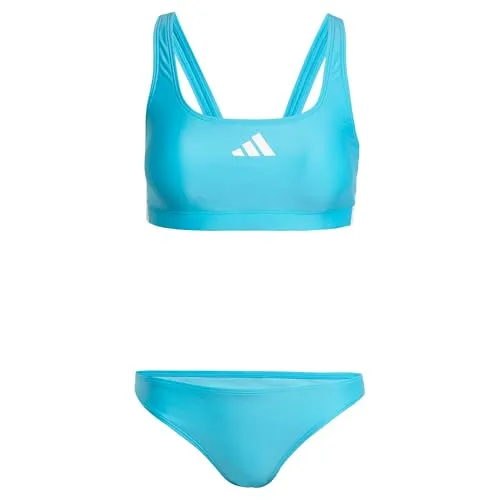 adidas Women's 3 Stripes Bold Bikini - Blau, Gr. 36 - Sportlicher Bikini mit den ikonischen 3 Streifen, ideal für Schwimmen; bequem durch Stretchmaterial aus 78% Polyamid und 22% Elasthan.