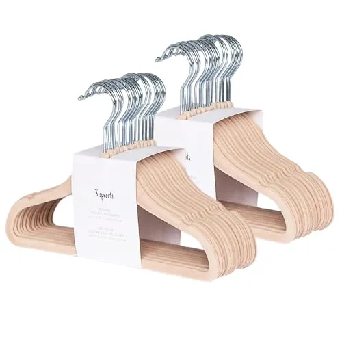 Sprouts Kinder Kleiderbügel aus Samt in braun von 3 Sprouts