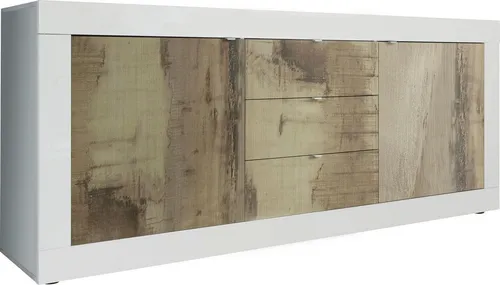 Home affaire Sideboard Basic 210 cm – Moderne Kommode mit 2 Türen und 3 Schubkästen