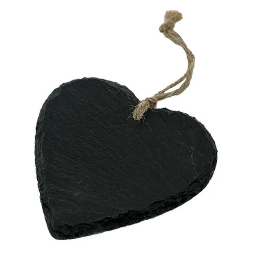 SCHIEFER HERZ Hänger 10x10cm. Schieferherz Herzhänger Stein Kanten GEBROCHEN.