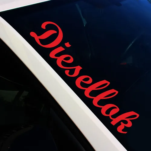 Frontscheibenaufkleber Diesellok Karminrot Sticker Tuning Auto Decal FS123